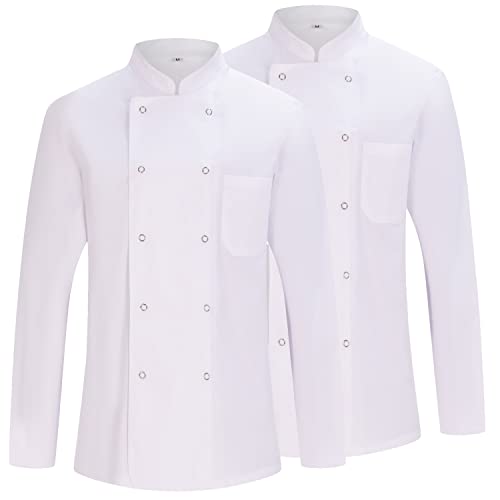 MISEMIYA - Pack 2 Einheiten -Herren Kochjacke - Herren Kochjacke - Hospitality Uniform - Ref.842 - Large, Kochjacke 682 - Weiß von MISEMIYA