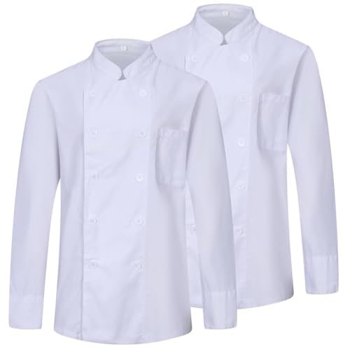 MISEMIYA - Pack 2 Einheiten -Herren Kochjacke - Herren Kochjacke - Hospitality Uniform - Ref.842 - X-Large, Kochjacken Herren 842 - Weiß von MISEMIYA