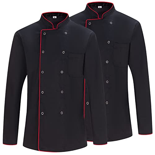 MISEMIYA - Pack 2 Einheiten -Herren Kochjacke - Herren Kochjacke - Hospitality Uniform - Ref.842B - 3XL, Kochjacke 682B - Schwarz von MISEMIYA