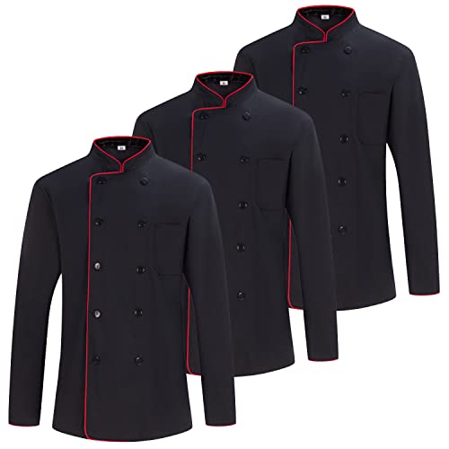 MISEMIYA - Pack 3 Einheiten -Herren Kochjacke - Herren Kochjacke - Hospitality Uniform - Ref.842-4XL, Schwarz 21 von MISEMIYA