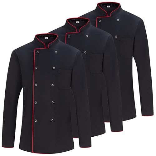 MISEMIYA - Pack 3 Einheiten -Herren Kochjacke - Herren Kochjacke - Hospitality Uniform - Ref.842B - Medium, Schwarz 21 von MISEMIYA