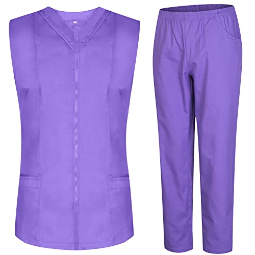 MISEMIYA - Peeling-Set für Damen – Arztuniform Damen mit Hemd und Hose – Medizinische Uniform – 818-8312 - XX-Large, Lila 68 von MISEMIYA