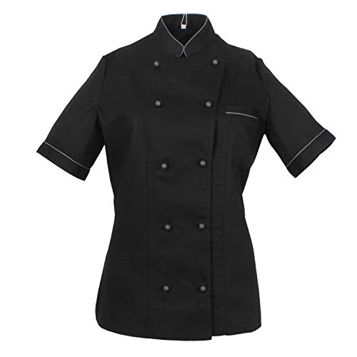 Misemiya Damen Chef Jacket Kochjacke, Schwarz (Negro 1), 46 (Herstellergröße: XXX-Large) von MISEMIYA
