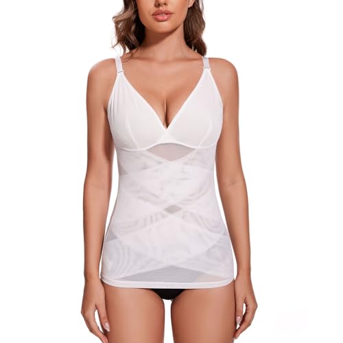 MISS MOLY Damen Unterhemd Bauch Weg Formende Tank Top Elastizität Shapewear Unterhemd Damen Figurformendes Trägertop Body Shaper Camisole Shaping Hemd von MISS MOLY