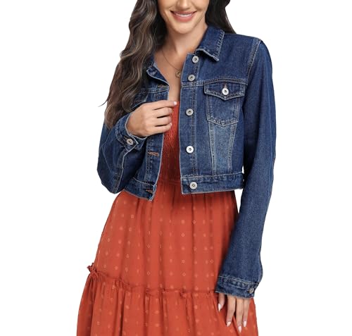 MISS MOLY Jeansjacke Damen Kurz Jeans Jacken Übergangsjacke Denim Jacket von MISS MOLY