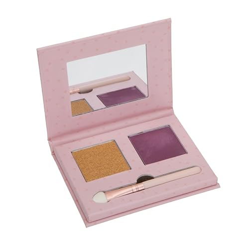 Kinder-Make-up-Set mit Lidschatten-/Rouge-Palette mit Spiegel und Pinsel (Macaroon Magic) von MISS NELLA