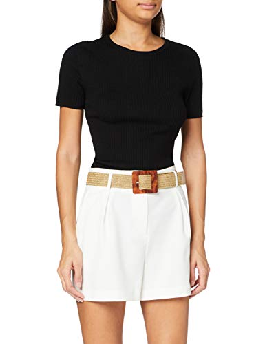 MISS SELFRIDGE Damen Ivory Wicker Belt Shorts, Elfenbein, 12 von MISS SELFRIDGE