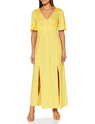 MISS SELFRIDGE Damen Yellow Sophie Spot Print Button Through Maxi Dress Lässiges Kleid, Orche, 10 von MISS SELFRIDGE