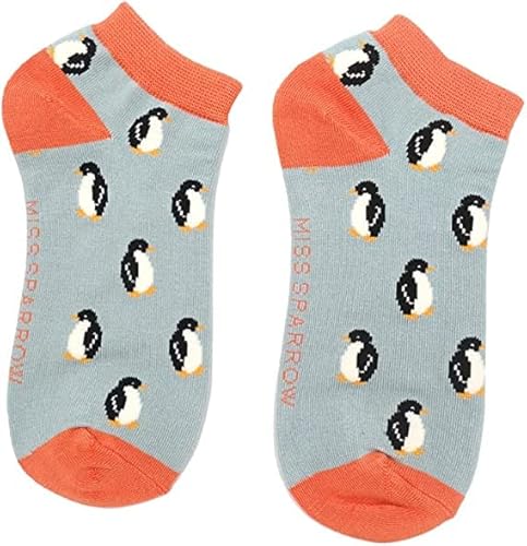 MISS SPARROW Little Penguin Sneaker Socken Super Soft Bamboo 1 Paar Größe 37 bis 40, duck egg, 4-7 von MISS SPARROW