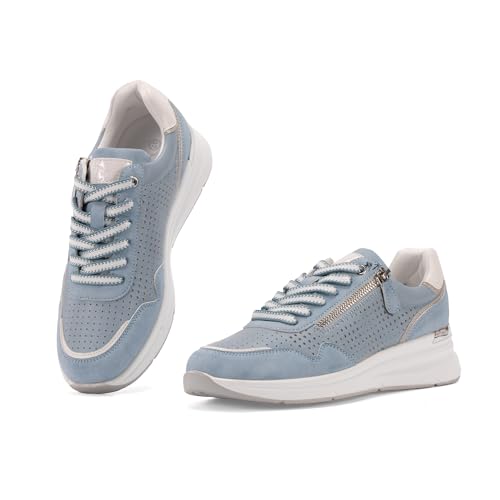 MISSCAI Damen Walkingschuhe Leder Sneaker Laufschuhe Atmungsaktiv Freizeitschuhe Leicht Joggingschuhe Halbschuhe Turnschuhe Sportschuhe (Blau, 38EU, WSC250534) von MISSCAI