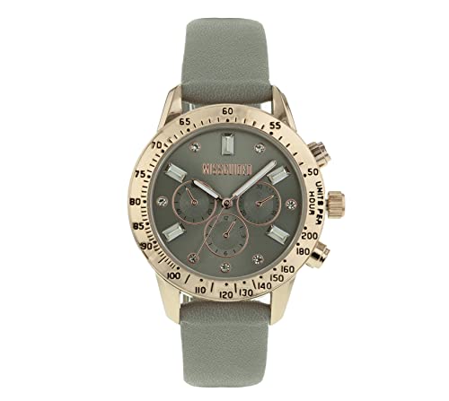 MISSGUIDED Damen Armbanduhr mit grauem Armband mit Roségoldgehäuse und grauem Mock-Multi-Zifferblatt von MISSGUIDED