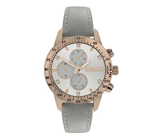 MISSGUIDED Damen Armbanduhr mit grauem Armband mit silbernem Multi-Look-Zifferblatt MISSGUIDED Damen Armbanduhr mit grauem Armband mit silbernem Multi-Look-Zifferblatt von MISSGUIDED