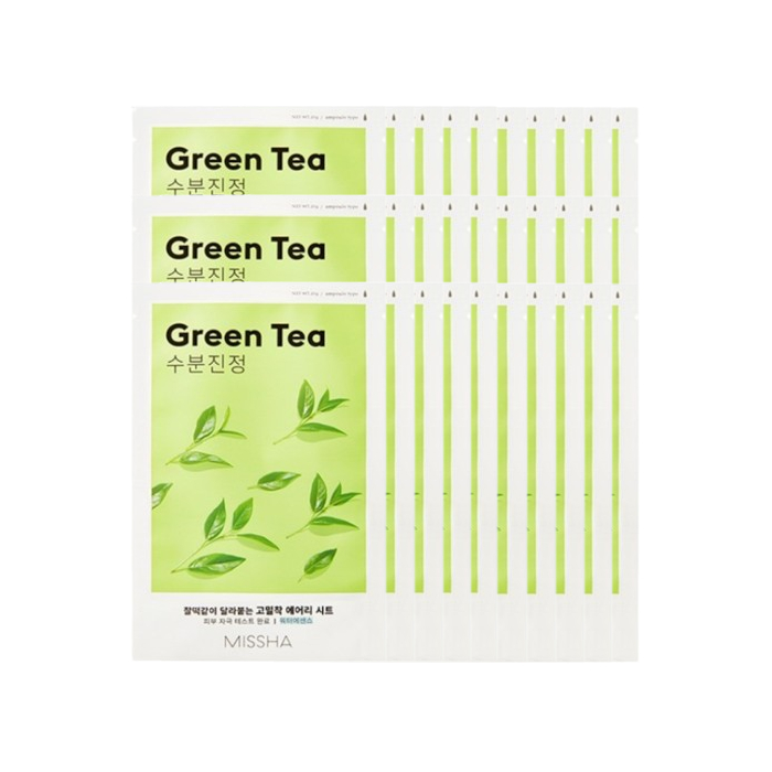 MISSHA Airy Fit Sheet Mask - Green Tea - 1pc (30ea) Set von MISSHA