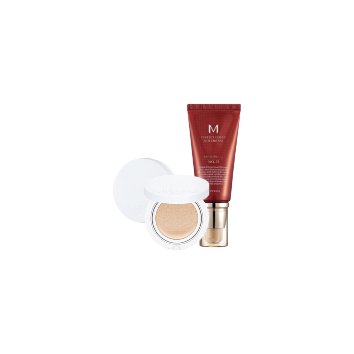 MISSHA M Perfect Cover BB Cream- #21  X Magic Cushion Moist Up Light Beige von MISSHA