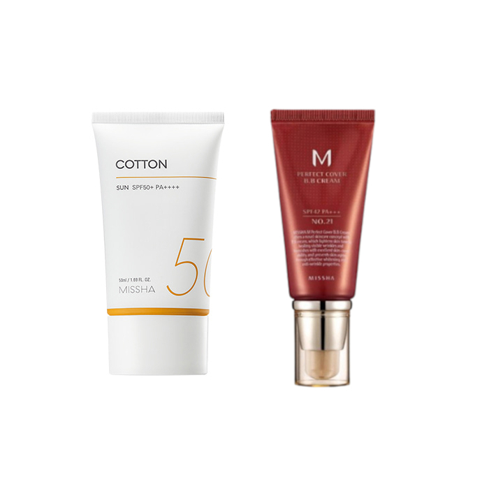 Missha Cotton Sun X M Perfect Cover BB cream # 21 Set von MISSHA