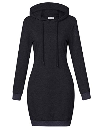 MISSKY Damen Pullover Hoodie Känguru-Tasche Sweatshirt Casual Kapuzenkleid - - Mittel von MISSKY