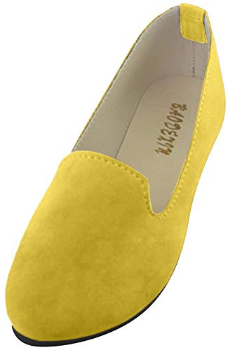 Frauen Damen Slip On Flache Schuhe Sandalen Casual Ballerina Schuhe Schwangere Frau Schuhe,Aprikosengelb,EU 40 von MISSMAO