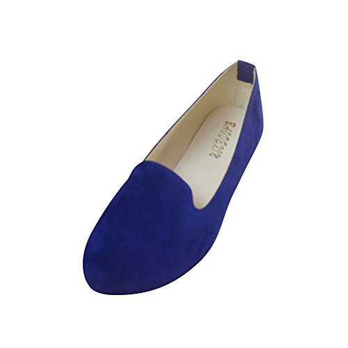 Frauen Damen Slip On Flache Schuhe Sandalen Casual Ballerina Schuhe Schwangere Frau Schuhe,Saphirblau,EU 41 von MISSMAO