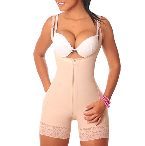 MISSMAO Damen Shapewear Shaping Bauch Weg Bodyformer Mieder mit, Figurformender Formende Bodys, Miederbody mit Bauch Weg Effekt Skin L von MISSMAO