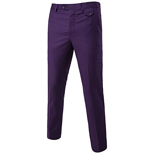 MISSMAO Herren Anzughose Hose Leichte Business-Hosen Formelle Gelegenheitsverhandlung Hose Lila 2XL MISSMAO Herren Anzughose Hose Leichte Business-Hosen Formelle Gelegenheitsverhandlung Hose Lila 2XL von MISSMAO