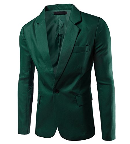 MISSMAO Herren Casual Beiläufiger EIN Knopf Stilvoller Anzug Jacken Mantel Blazer ab Geschäft Anzugjacken Grün L von MISSMAO