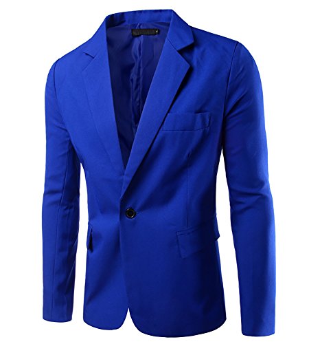 MISSMAO Herren Casual Beiläufiger EIN Knopf Stilvoller Anzug Jacken Mantel Blazer ab Geschäft Anzugjacken Königsblau M von MISSMAO