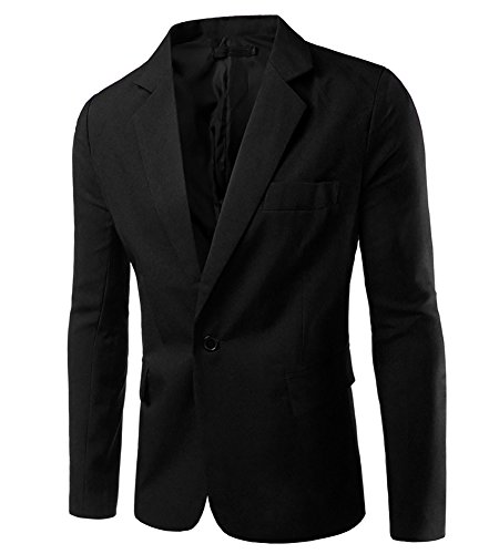 MISSMAO Herren Casual Beiläufiger EIN Knopf Stilvoller Anzug Jacken Mantel Blazer ab Geschäft Anzugjacken Schwarz XS von MISSMAO