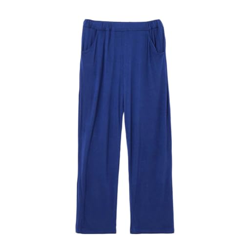 MISSMAO Herren Schlafanzughose Lang Einfarbige Modal Pyjamahose Schlafhose Haushose Freizeithose Leichte Yogahose Jogginghose,B-Blau,8XL von MISSMAO