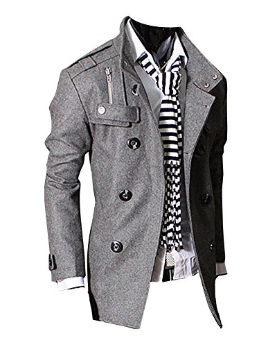 MISSMAO Herrenmantel Mantel Wärmemantel Winterjacke Übergangsjacke Warm Halten Trenchcoat Herren Grau S von MISSMAO