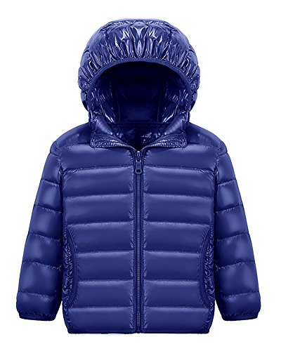 MISSMAO Kinder Daunenjacke Winterjacke Leicht dünn Daunenmantel Jungen Mädchen down Jacket mit Kapuze Marine 8 Jahre von MISSMAO