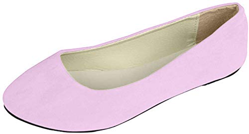 Stiefel Damen Flachschuhe Einzel Schuhe Frauen Sandalen Casual Halbschuhe Comfort Sohle Freizeitschuh Wildleder,Pink,EU 41 von MISSMAO