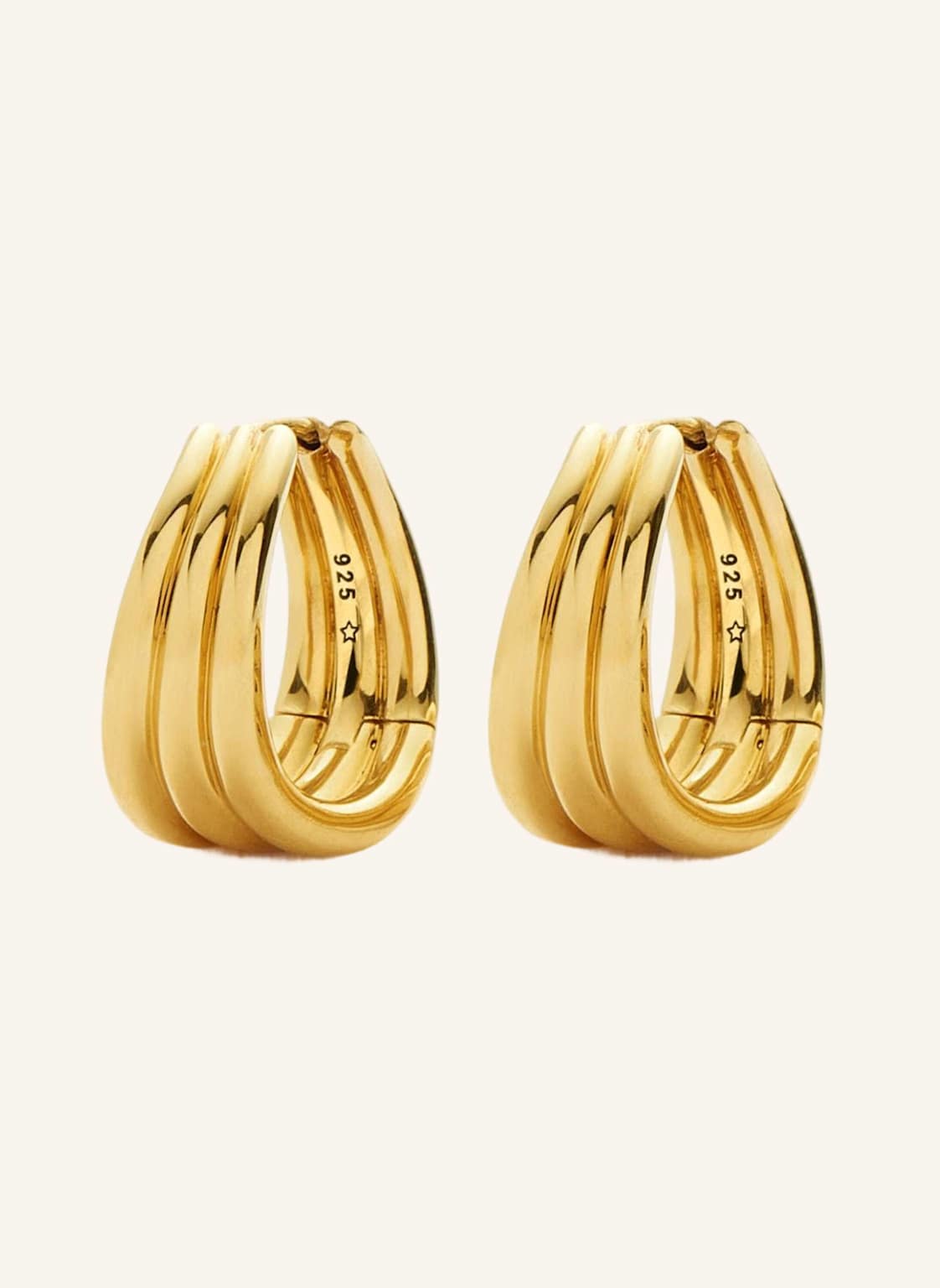 Missoma Creolen Savi Triple Ridge Hoops By Glambou gold von MISSOMA