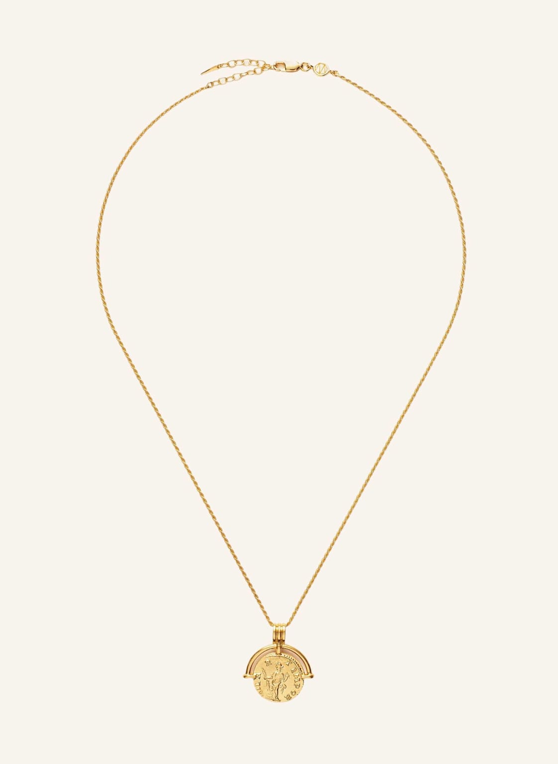 Missoma Ketten Mit Anhänger Lucy Williams Medium Engravable Roman Arc Coin Necklace By Glambou gold von MISSOMA