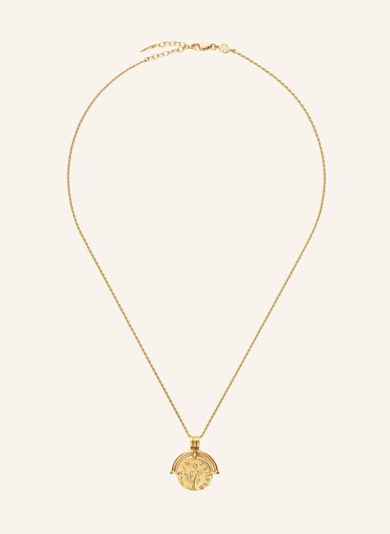 Missoma Ketten Mit Anhänger Lucy Williams Medium Engravable Roman Arc Coin Necklace By Glambou gold von MISSOMA