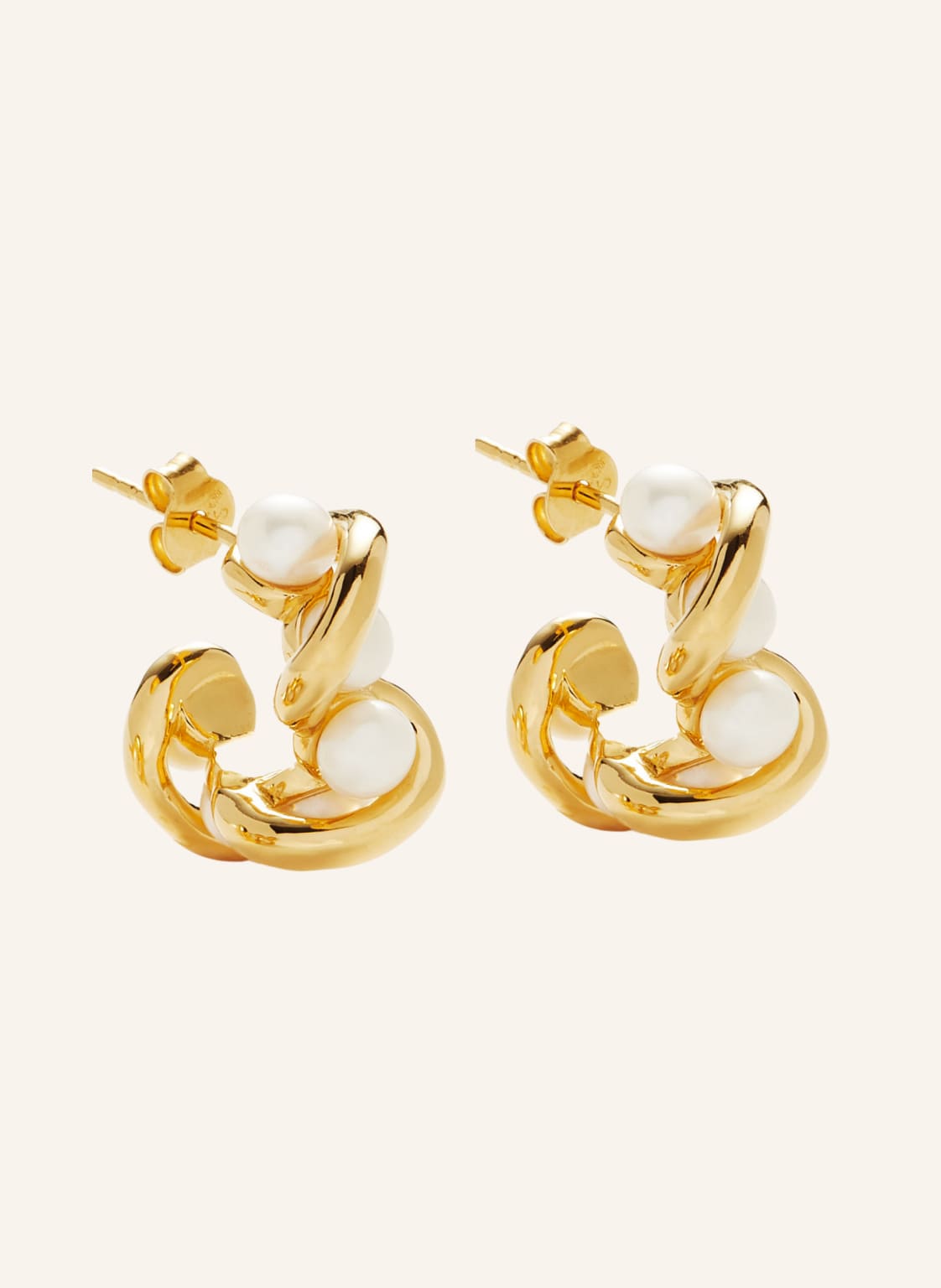 Missoma Ohrringe Pearl Hoops By Glambou gold von MISSOMA