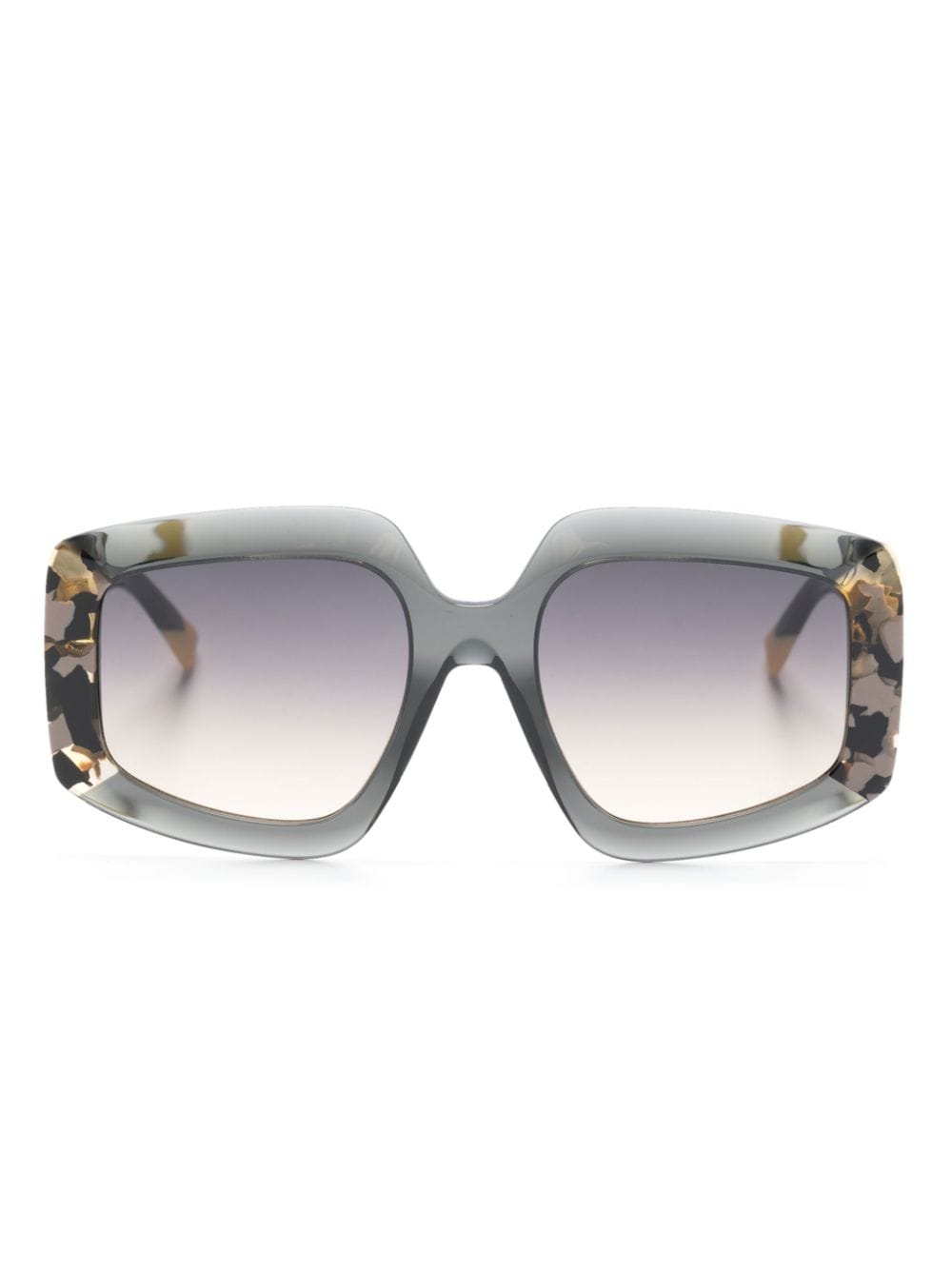 MISSONI EYEWEAR Eckige Sonnenbrille mit Logo-Schild - Grau von MISSONI EYEWEAR