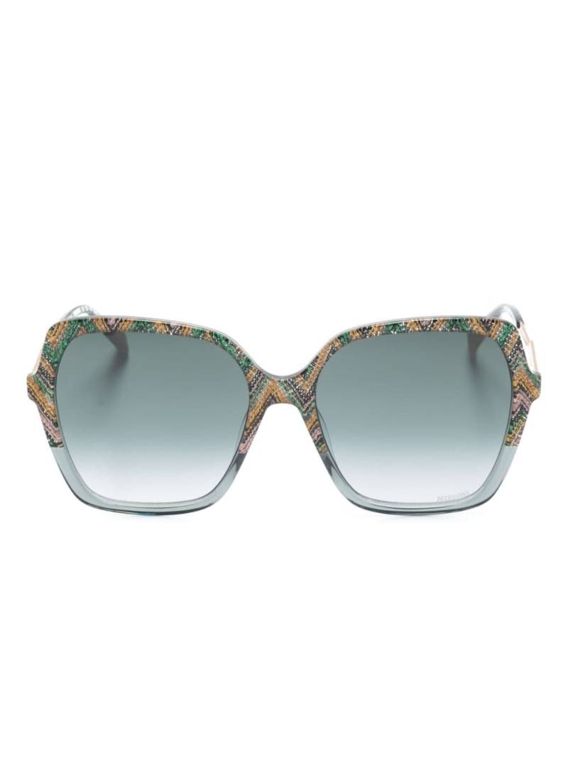 MISSONI EYEWEAR Sonnenbrille im Butterfly-Design mit Zickzack-Print - Grau von MISSONI EYEWEAR