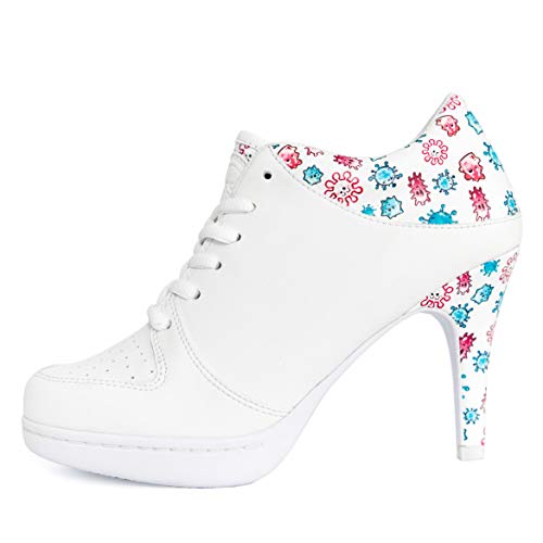 MISSY ROCKZ Bacteria White/Multicolor, Größe:EU 41 / UK 8 / US 10, Absatz:10.5 cm von MISSY ROCKZ