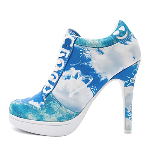 MISSY ROCKZ Happy Cloud SkyBlue/White, Größe:EU 43 / UK 9.5 / US 11.5, Absatz:10.5 cm von MISSY ROCKZ