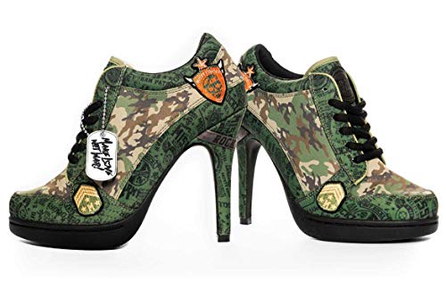 MISSY ROCKZ Rockz Army Camouflage/Black, Größe:EU 44 / UK 10 / US 12, Absatz:8.5 cm von MISSY ROCKZ