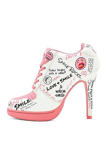 MISSY ROCKZ SMILE'Z White/Soft pink, Größe:EU 37 / UK 4.5 / US 6.5, Absatz:10.5 cm von MISSY ROCKZ