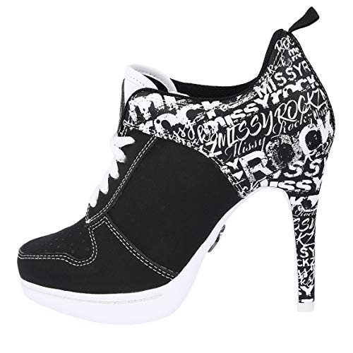 MISSY ROCKZ Street Rockz 2.0 just Black, Größe:EU 35 / UK 3 / US 5, Absatz:10.5 cm von MISSY ROCKZ