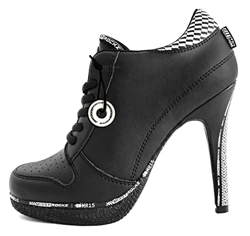 MISSY ROCKZ Tire Rockz Black/White, Größe:EU 35 / UK 3 / US 5, Absatz:8.5 cm von MISSY ROCKZ