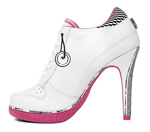 MISSY ROCKZ Tire Rockz White/babypink, Größe:EU 43 / UK 9.5 / US 11.5, Absatz:8.5 cm von MISSY ROCKZ