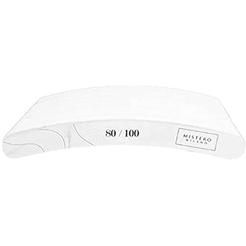 Mistero Milano Basic Nagelfeile für Gelnägel und Acrylnägel Nailart - Nagelplatte Formwerkzeug für Maniküre - Hergestellt aus strapazierfähigem Papier - Basic 80/100 Körnung Gebogene Form 25 Stück Mistero Milano Basic Nagelfeile für Gelnägel und Acrylnägel Nailart - Nagelplatte Formwerkzeug für Maniküre - Hergestellt aus strapazierfähigem Papier - Basic 80/100 Körnung Gebogene Form 25 Stück von MISTERO MILANO