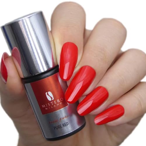 Mistero Milano Nagellack UV – Led Nagellack – UV Nagellack – Nail Polish – Hybrid Nagellack – Volle Deckkraft – 7 ml Pure Red von MISTERO MILANO