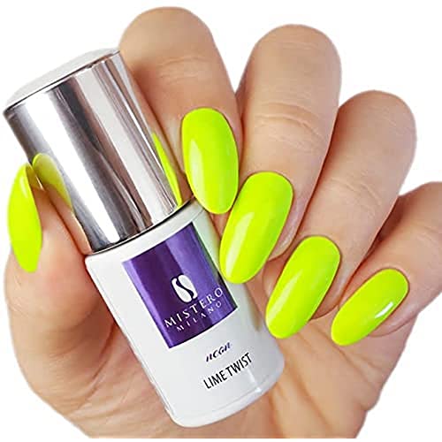 Mistero Milano Nagellack UV Neon – Led Nagellack – UV Nagellack – Nail Polish – Hybrid Neon Nagellack – 7ml Lime Twist von MISTERO MILANO