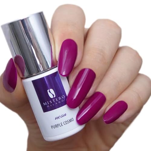 Mistero Milano Nagellack UV Neon – Led Nagellack – UV Nagellack – Nail Polish – Hybrid Neon Nagellack – 7ml Purple Cosmo von MISTERO MILANO