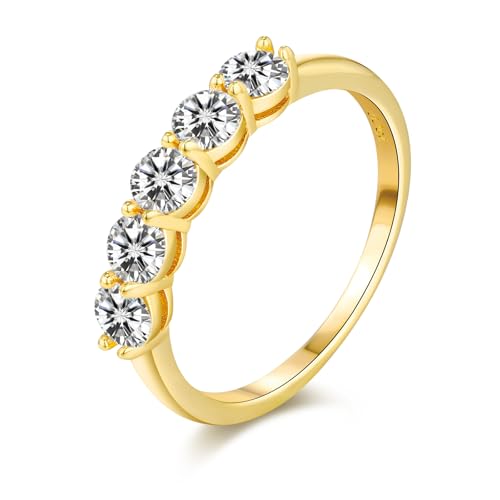 MISUMOR Moissanite Ring Damen Sterling Silber 925 Verlobungsring Eheringe Eternity Ringe Frauen Schmuck Geschenk für Frauen Freundin Hochzeitstag Valentinstag Weihnachten von MISUMOR
