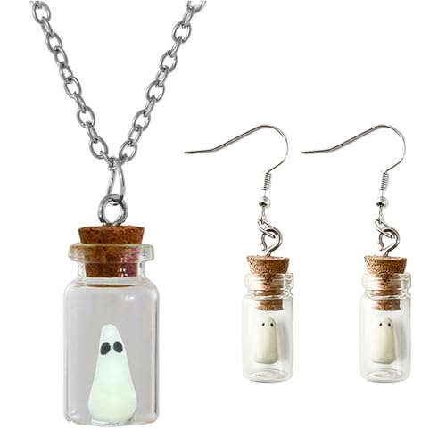 1 Paar Halloween Acryl Specter Ohrhaken Ohrringe für Frauen Retro Halskette Klare Flasche Handgemachte Ohrringe von MISUVRSE